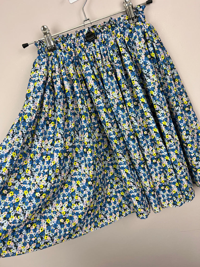 6y Next blue ditsy pleated midi skirt - Sweet Pea Preloved Clothes