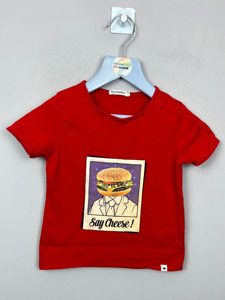 Second Hand Luxury Kids Billybandit Red Cheese Burger T-shirt 2y