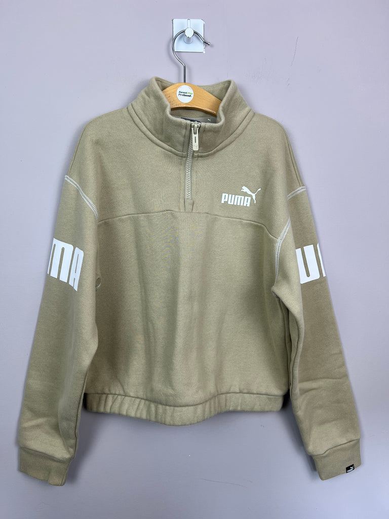 11-12y Puma Neutral cropped 1/2 zip sweatshirt - Sweet Pea Preloved Clothes