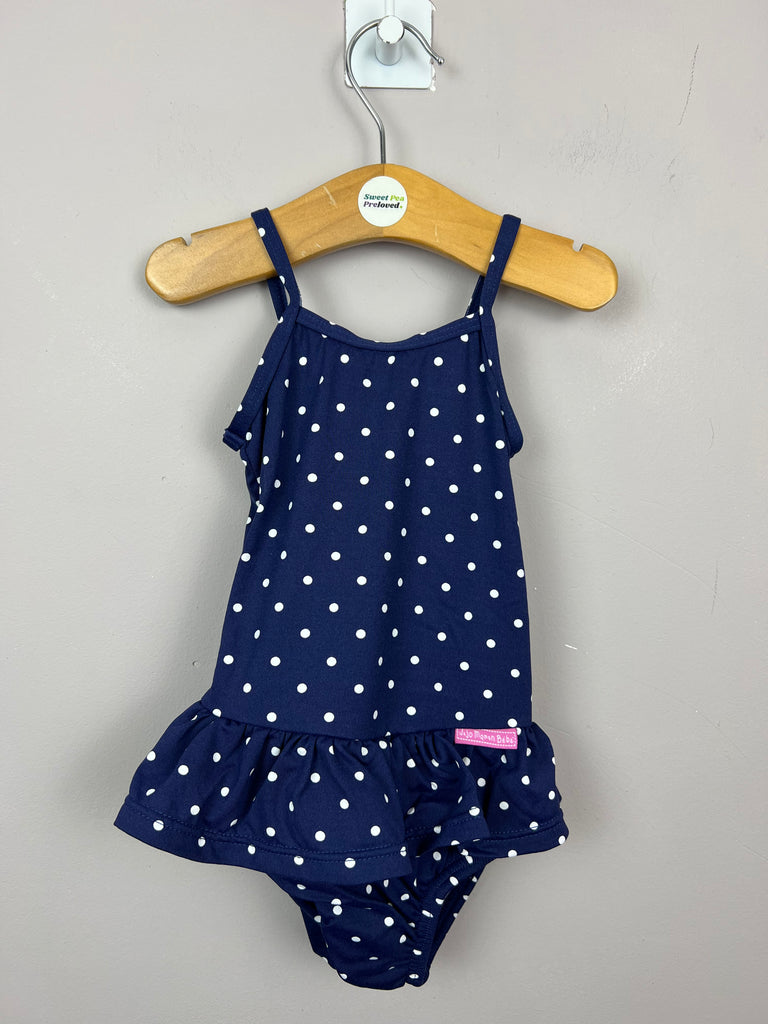 Second  hand Jojo Maman Bebe Navy Spot Swimsuit with nappy - Sweet Pea Preloved Clothes
