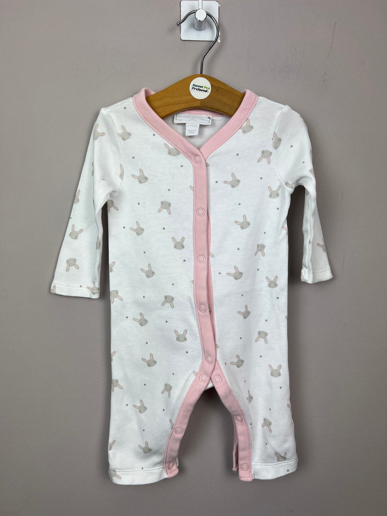 0-3m Little White Company white bunny sleepsuit - Sweet Pea Preloved Clothes