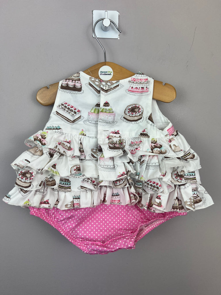 1m Darcy Brown cake frilly romper - Sweet Pea Preloved Clothes