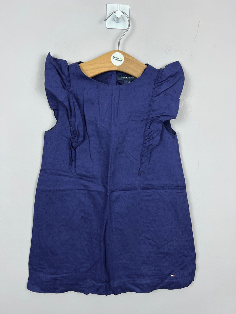 24m Tommy Hilfiger Indigo cotton dress (sizing 12-18m) - Sweet Pea Preloved Clothes