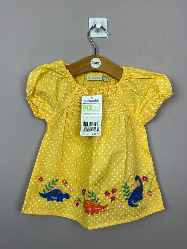 18-24m Jojo Maman Bebe yellow dinosaur blouse BNWT - Sweet Pea Preloved Clothes