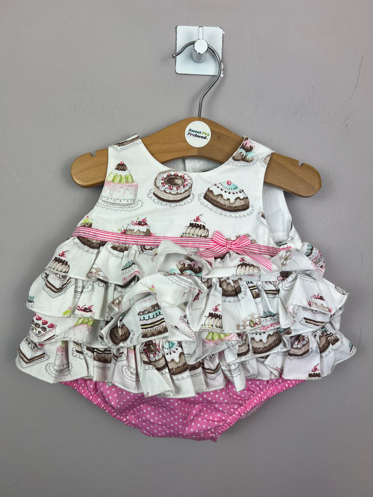 Second hand Darcy Brown cake frilly romper - Sweet Pea Preloved Clothes