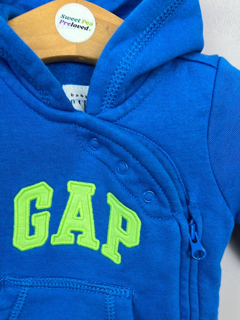 Pre loved baby Gap blue romper with hood 0-3m