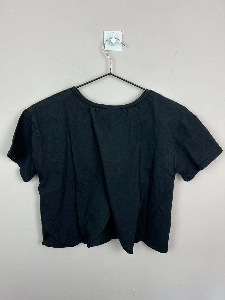 Pre Loved Girls Next Black open back pearl boxy top 11y back