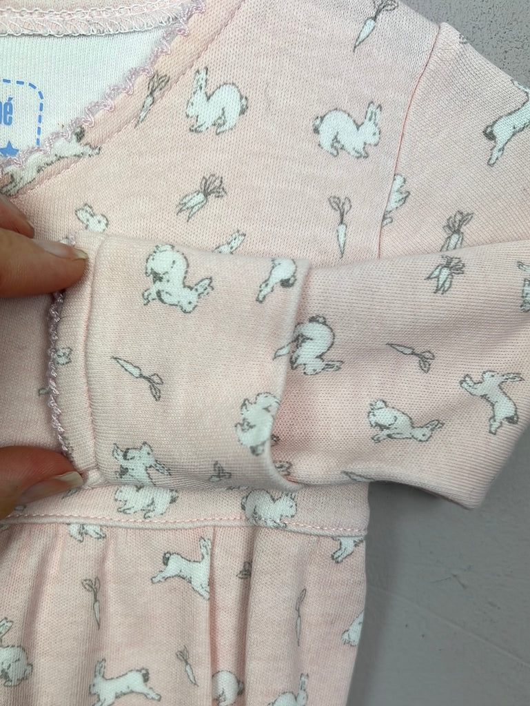 Pre loved baby Newborn Jojo Maman Bebe pink bunny wrap sleepsuit