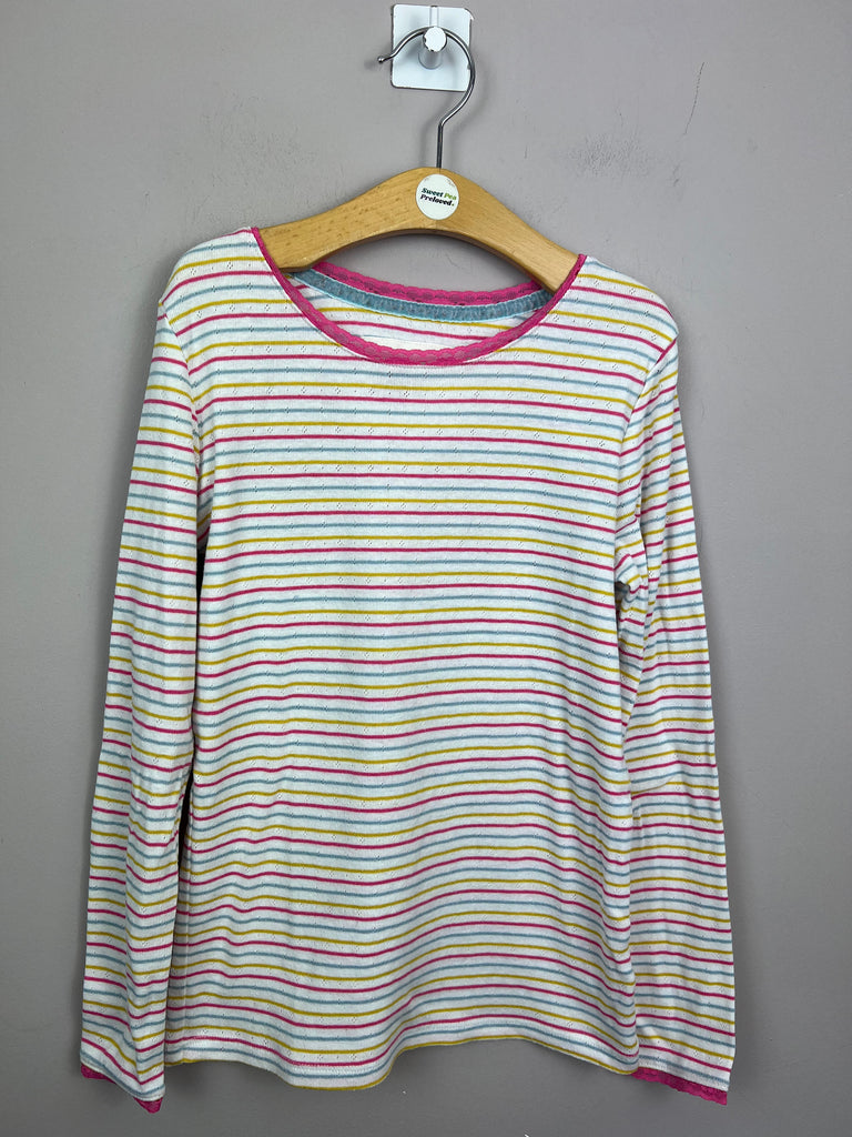 Second hand Mini Boden Pointelle stripe long sleeve top 9-10y