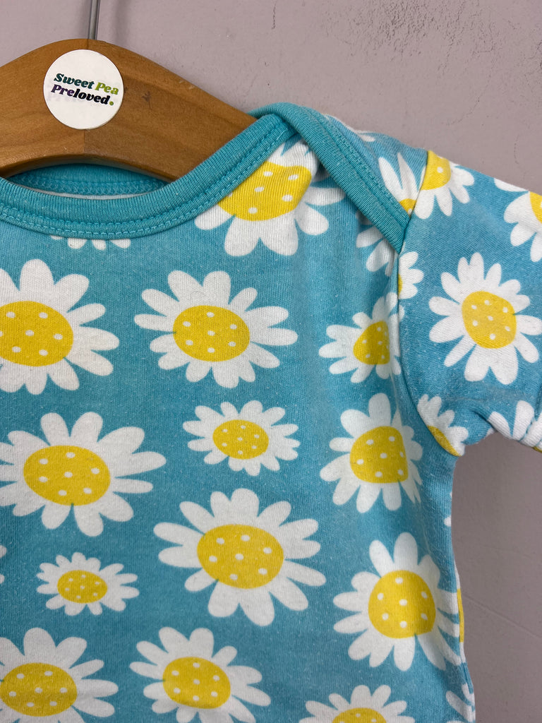 3-6m Frugi teal daisy body dress - Sweet Pea Preloved Clothes