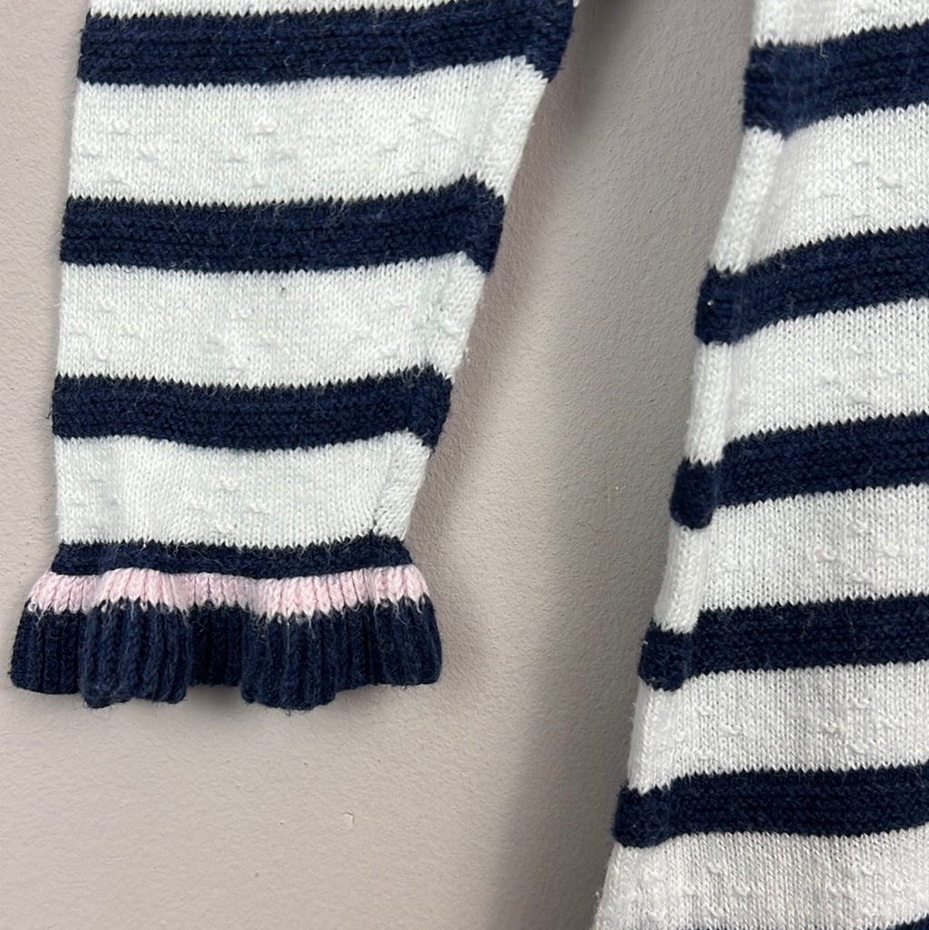 Little White Company fine knit stripe dress 18-24m - Sweet Pea Preloved