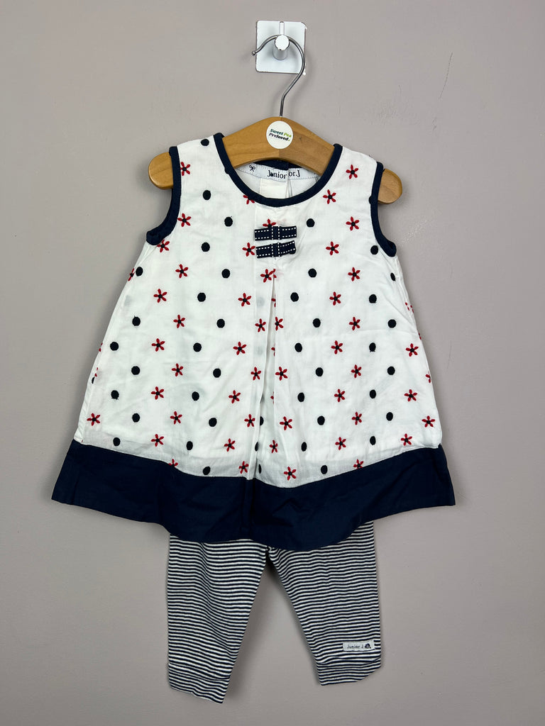 6-9m Jasper Conran navy/white 2pc outfit - Sweet Pea Preloved Clothes