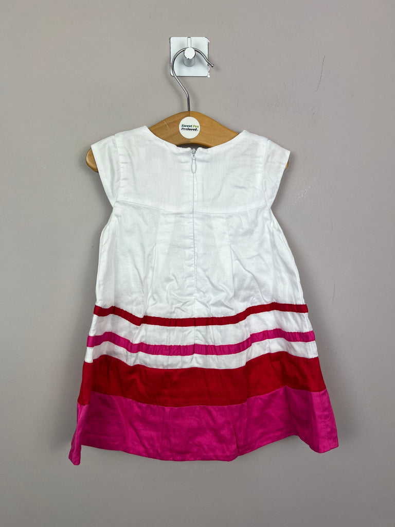 9m Mayoral pink/red/white stripe dress - Sweet Pea Preloved Clothes
