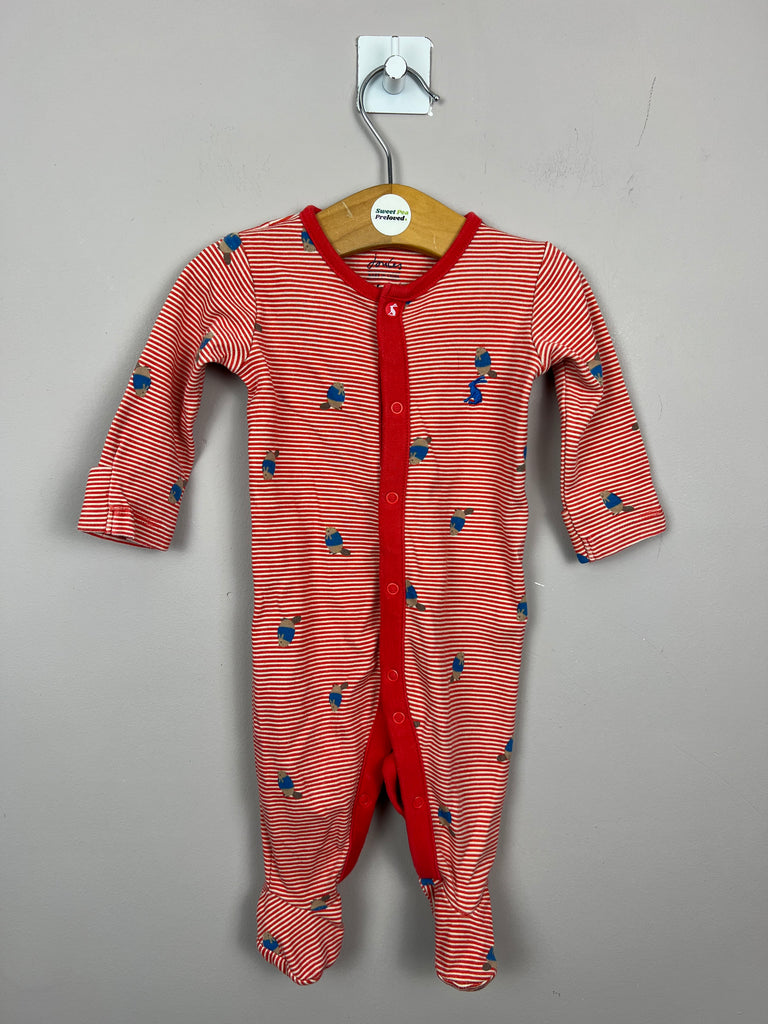 Second Hand Baby Joules red beaver sleepsuit - Sweet Pea Preloved Clothes