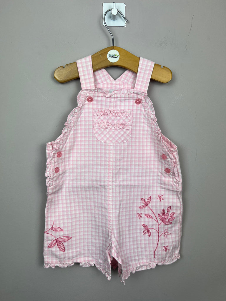 Vintage Baby Next pink check cotton dungarees - Sweet Pea Preloved Clothes
