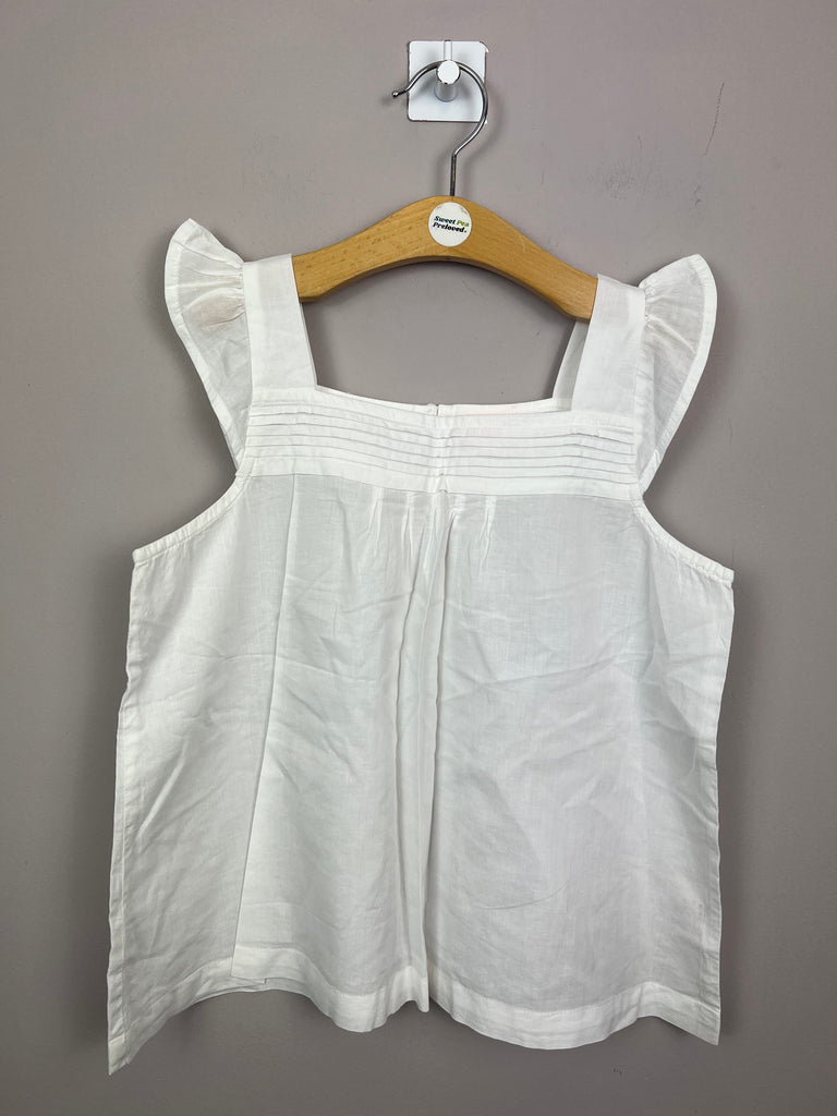 7-8y Sun UVA white cotton poplin top - Sweet Pea Preloved Clothes