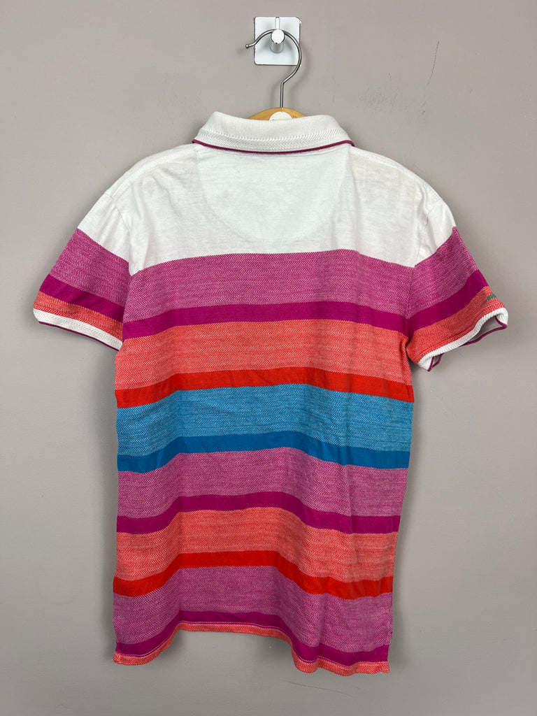 9-10y Baker orange/pink stripe polo - Sweet Pea Preloved Clothes