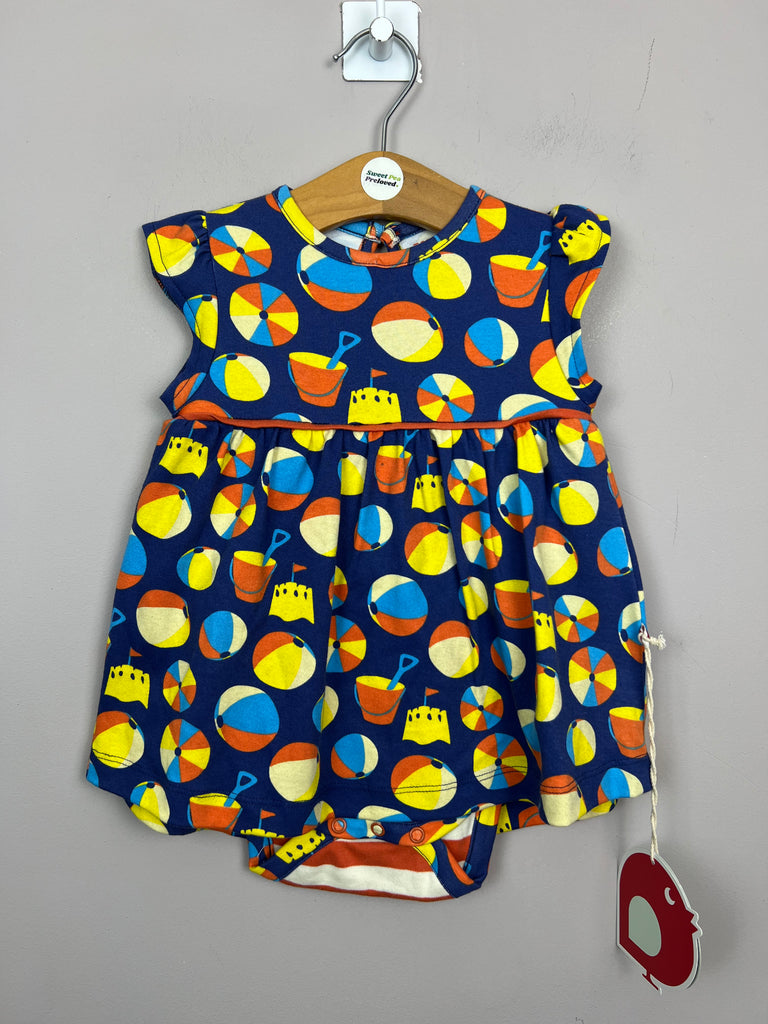 3-6m Piccalilly Beachball navy body dress - Sweet Pea Preloved Clothes