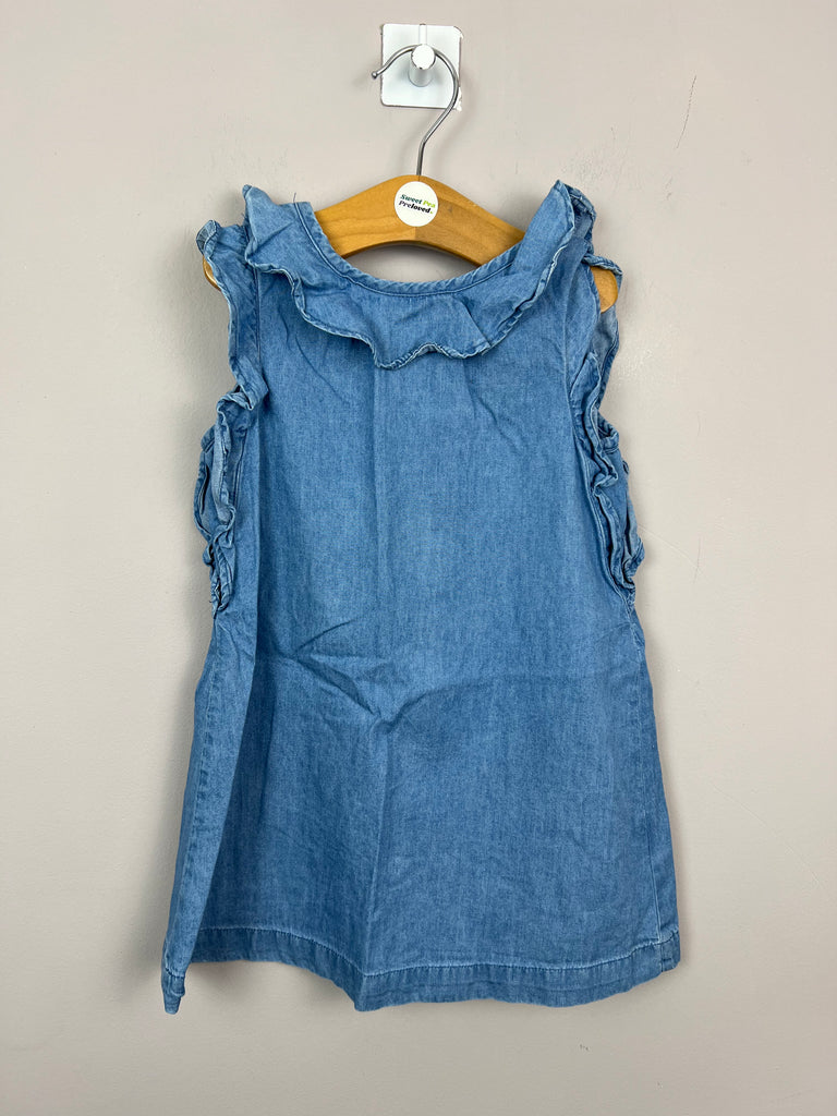 18-24m Gap ruffle chambray dress - Sweet Pea Preloved Clothes