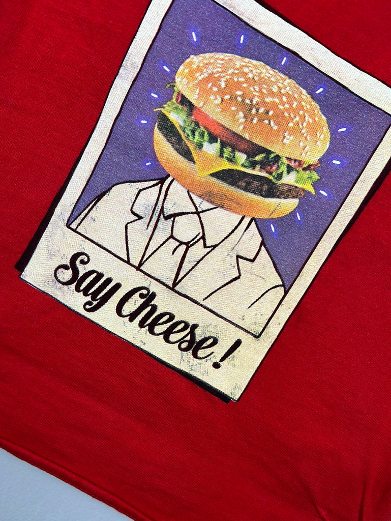 Pre Loved Designer Kids Billybandit Red Cheese Burger T-shirt 2y