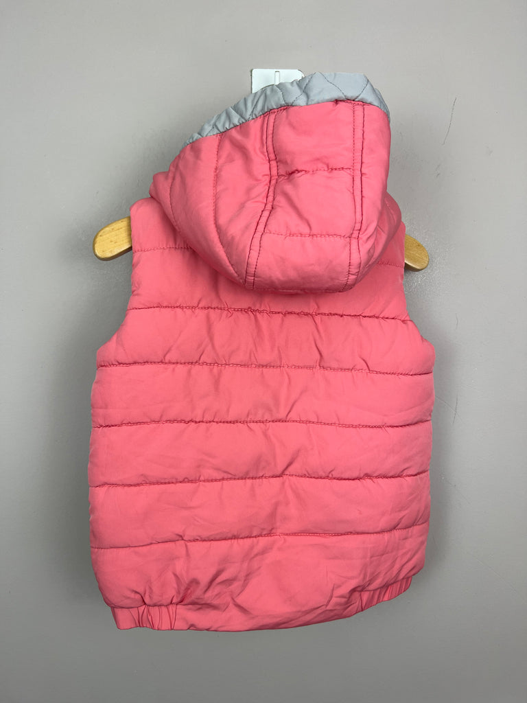 Next Pink padded gilet with hood - back 