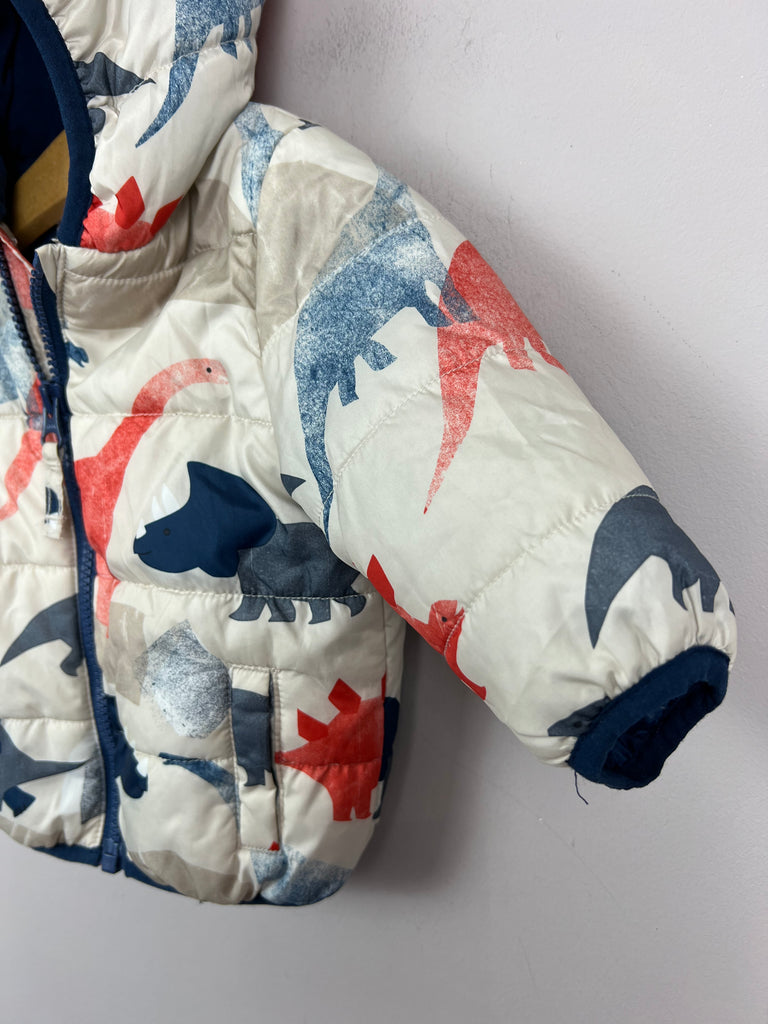 Secondhand baby M&S Dino Print padded coat 3-6m