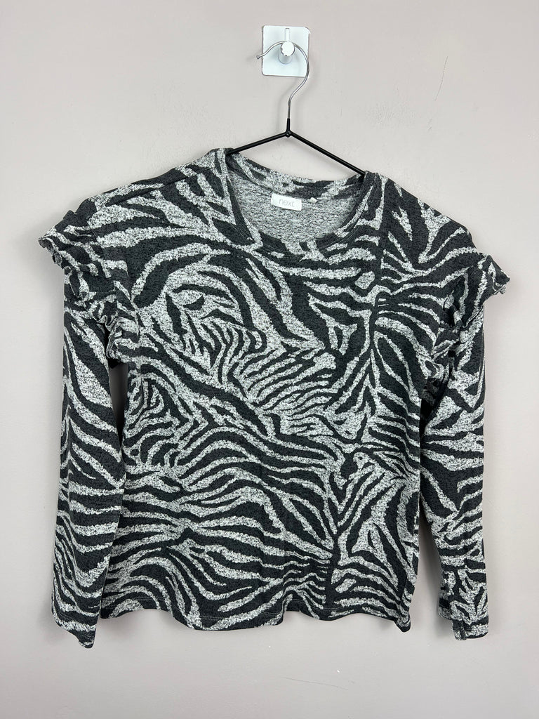 Second Hand Girls Next Fine Knit Zebra Top 10y