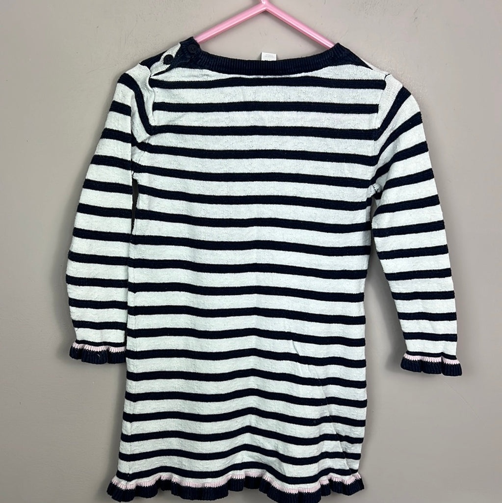 Little White Company fine knit stripe dress 18-24m