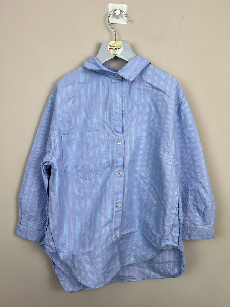 Quality Second Hand Kids Zara blue stripe oversized shirt - Sweet Pea Preloved Clothes