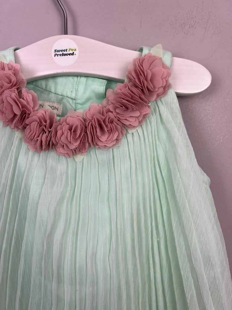 12-18m Monsoon mint pleated dress - Sweet Pea Preloved Clothes