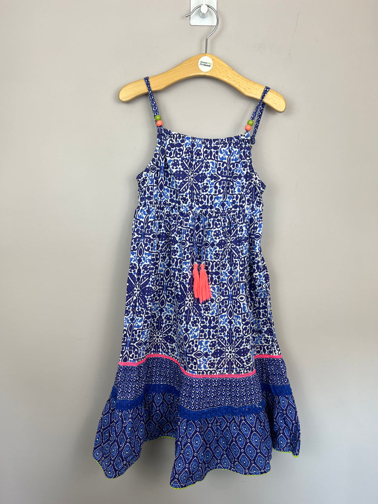 4y Monsoon blue strappy maxi dress - Sweet Pea Preloved Clothes