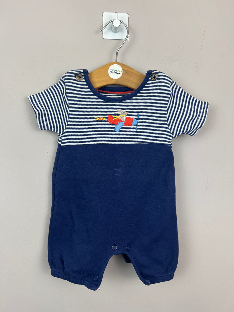 Second Hand Baby Newborn John Lewis navy plane romper - Sweet Pea Preloved Clothes