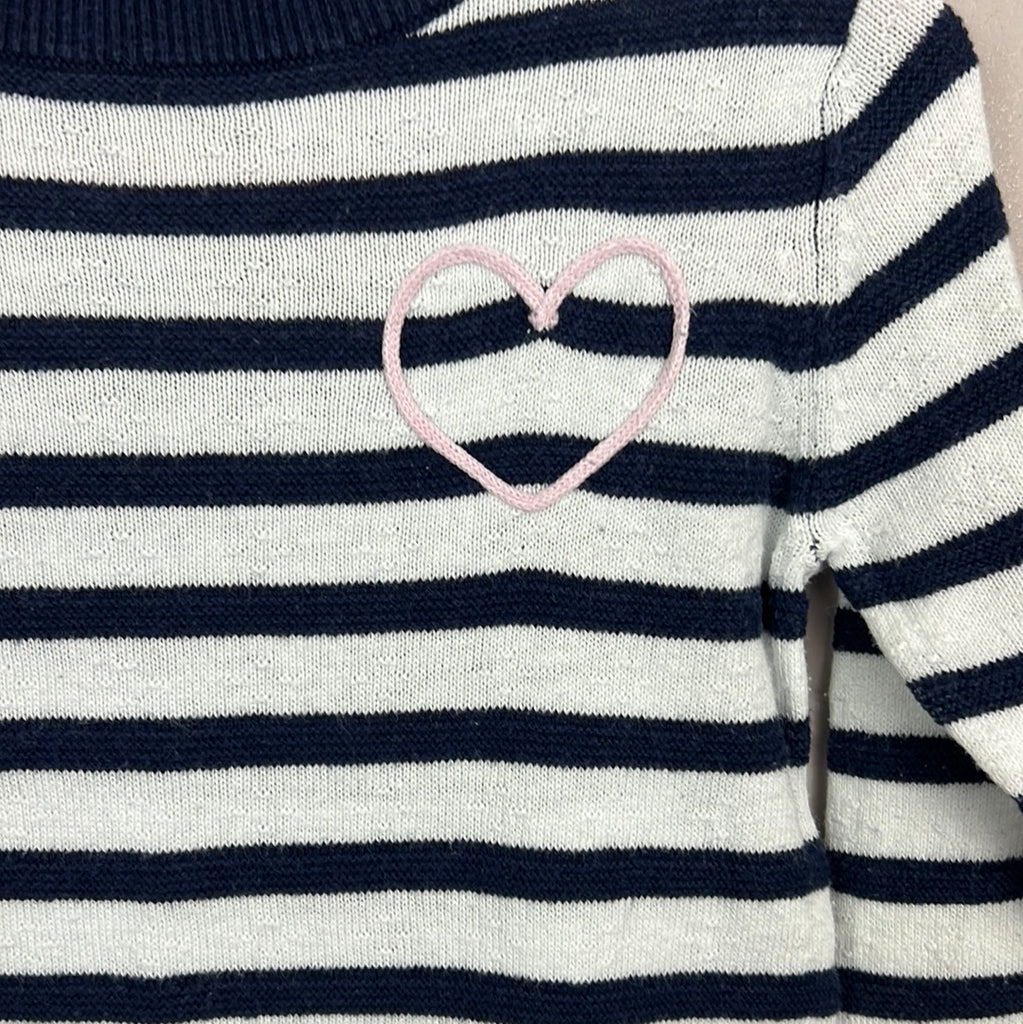 Secondhand girls Little White Company fine knit stripe dress 18-24m