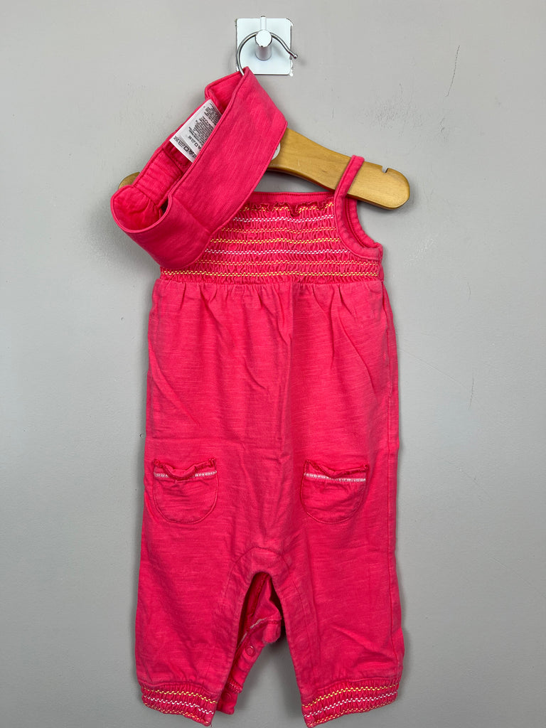 0-3m m&S soft red jersey playsuit & headband - Sweet Pea Preloved Clothes