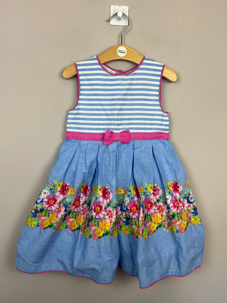Second Hand Jojo Maman Bebe blue floral party dress - Sweet Pea Preloved Clothes