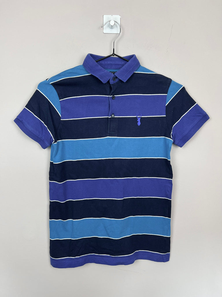 9-10y Next Navy/blue stripe jersey polo - Sweet Pea Preloved Clothes