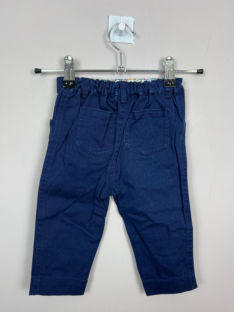 Secondhand Girls Jojo Maman Bebe navy twill trousers - Sweet Pea Preloved Clothes
