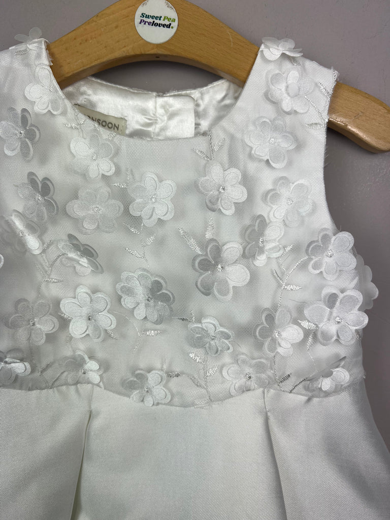 18-24m Monsoon 3D flower ivory occasion dress - Sweet Pea Preloved Clothes