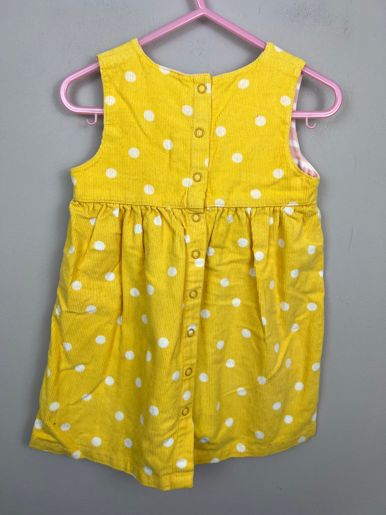 Pre Loved Organic Frugi yellow cord Hippo dress