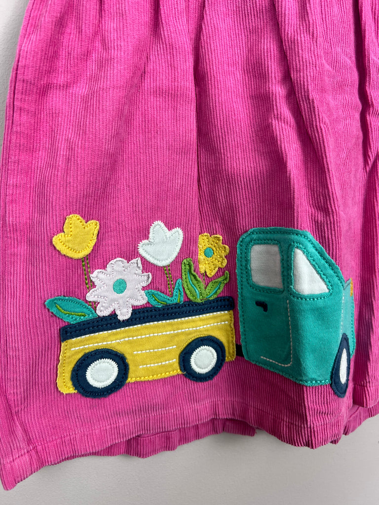 Secondhand Baby Frugi pink cord truck dress 