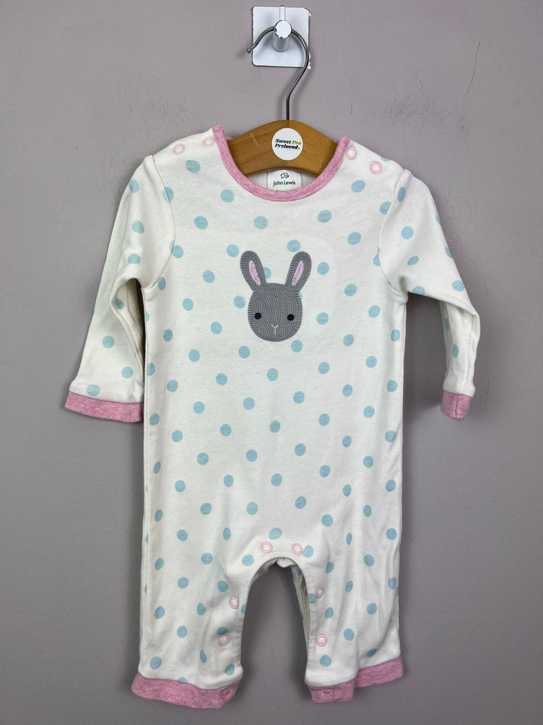 Second Hand John Lewis Bunny Spotted Footless Romper 