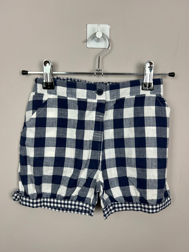 4-5y Jojo Maman Bebe Navy check cotton shorts - Sweet Pea Preloved Clothes