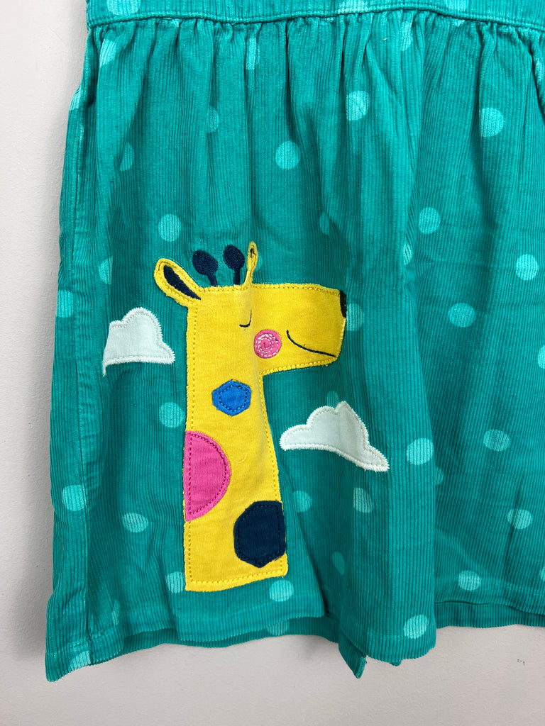 Second Hand Organic Frugi teal cord giraffe dress