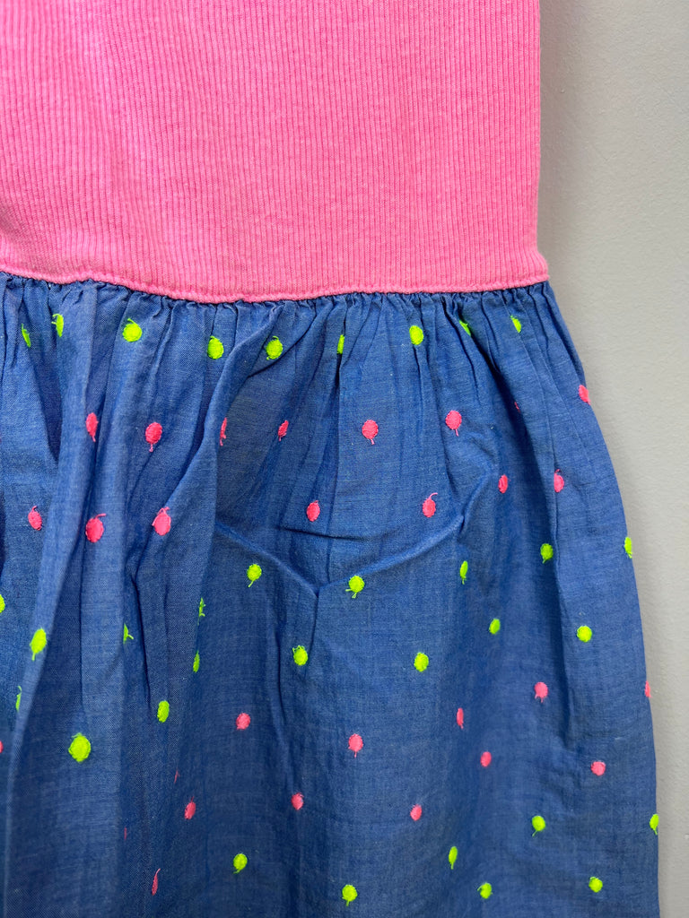Pre Loved Older Kids Gap split chambray/neon pink dress - Sweet Pea Preloved Clothes