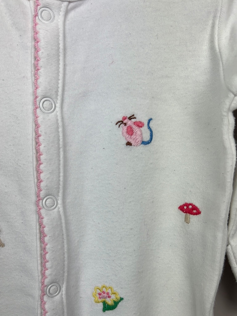 Kidston pink mouse embroidered sleepsuit & hat - sweet pea preloved
