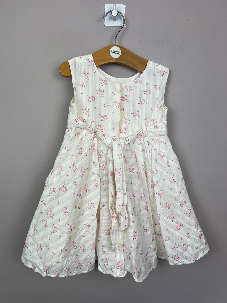 6-12m Monsoon Ivory corsage dress - Sweet Pea Preloved Clothes