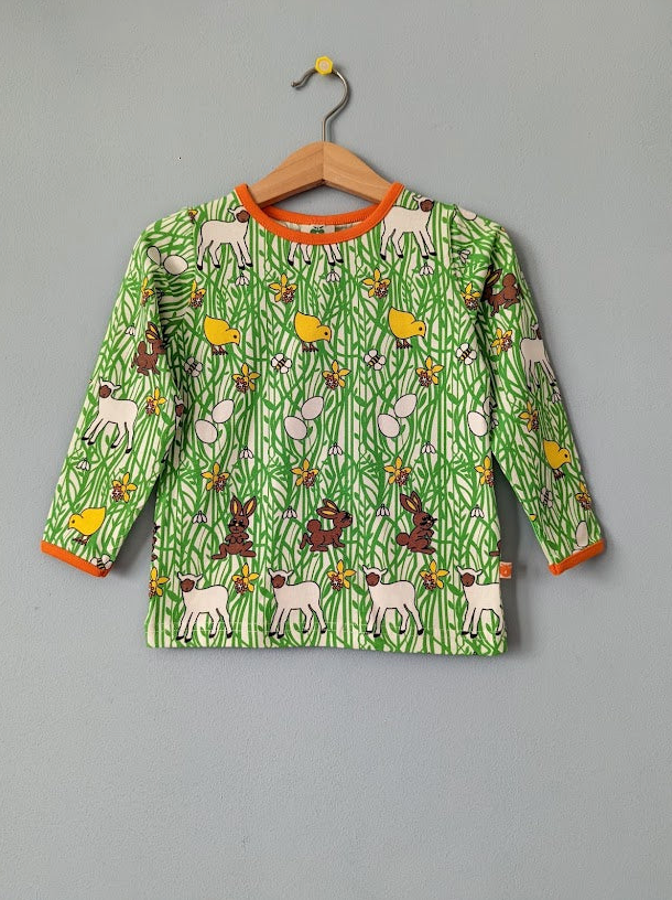 Second Hand scandi SMAFOLK organic cotton long sleeved top EASTER - Sweet Pea Preloved Clothes