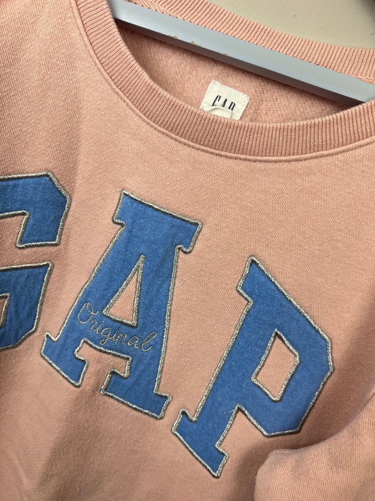 10-11y GAP pink/blue logo sweatshirt - Sweet Pea Preloved Clothes