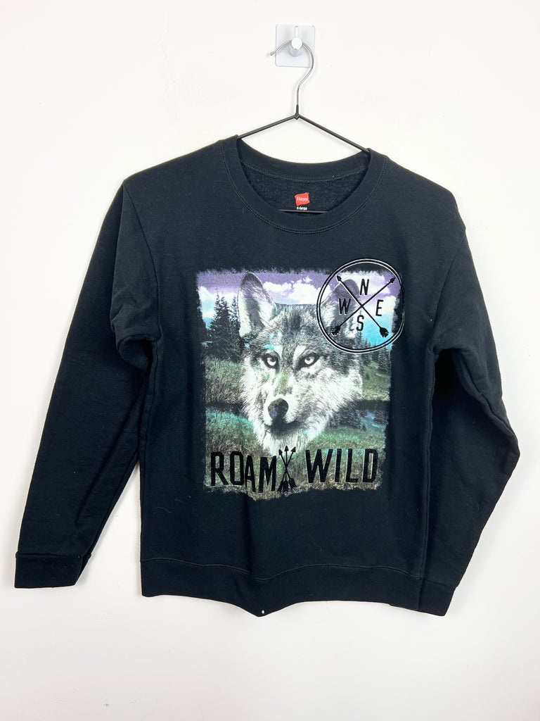 Vintage kids Hanes Wolf sweatshirt - Sweet Pea Preloved Clothes
