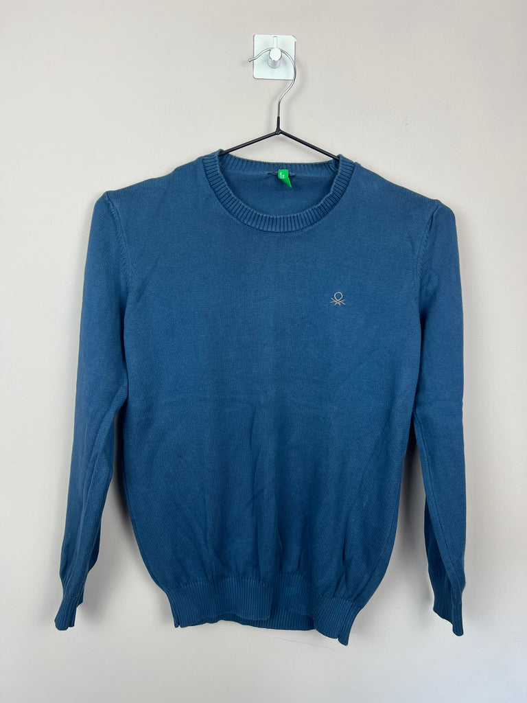 10-11y Benetton Air Force Blue Crew Jumper - Sweet Pea Preloved Clothes